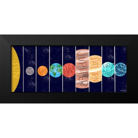 Solar System Black Modern Wood Framed Art Print by Brown, Kyra