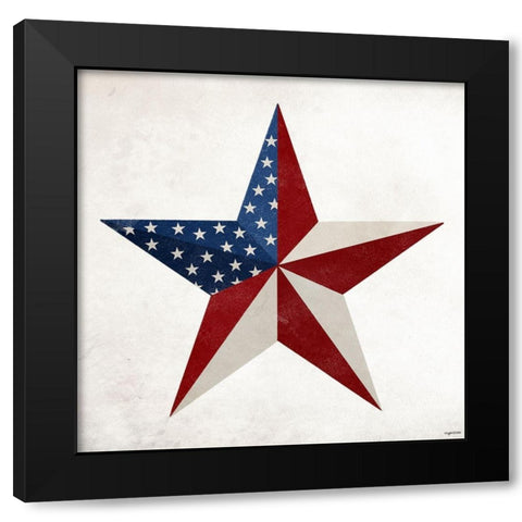 Star Flag Black Modern Wood Framed Art Print with Double Matting by Brown, Kyra