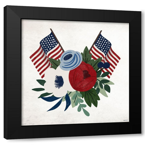 American Floral I Black Modern Wood Framed Art Print with Double Matting by Brown, Kyra
