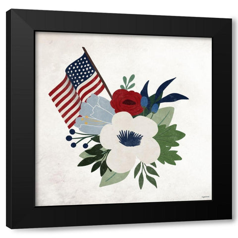 American Floral II Black Modern Wood Framed Art Print with Double Matting by Brown, Kyra