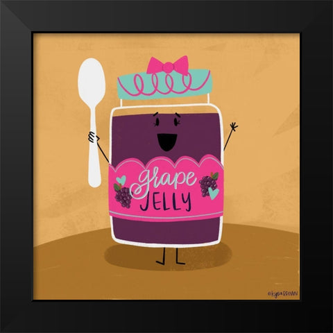 Jelly Jar Black Modern Wood Framed Art Print by Brown, Kyra