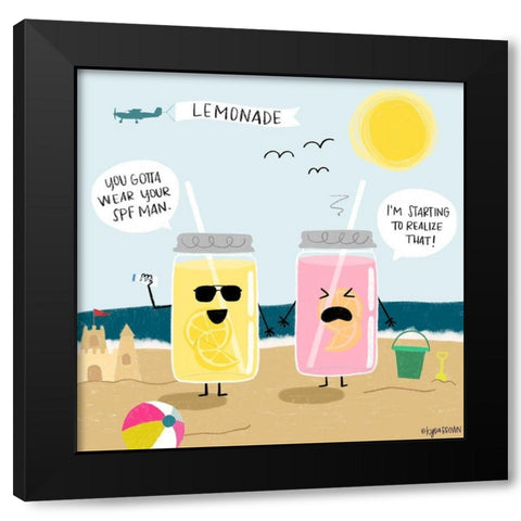 Lemonade Black Modern Wood Framed Art Print by Brown, Kyra