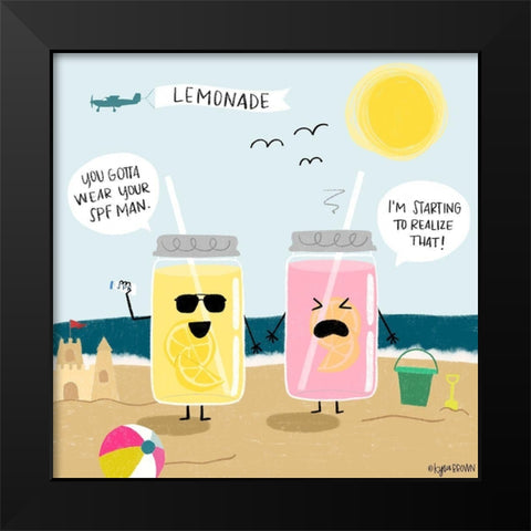 Lemonade Black Modern Wood Framed Art Print by Brown, Kyra