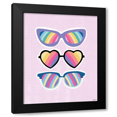 Glasses of Color Black Modern Wood Framed Art Print with Double Matting by Brown, Kyra