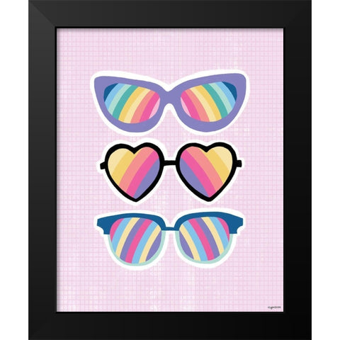 Glasses of Color Black Modern Wood Framed Art Print by Brown, Kyra