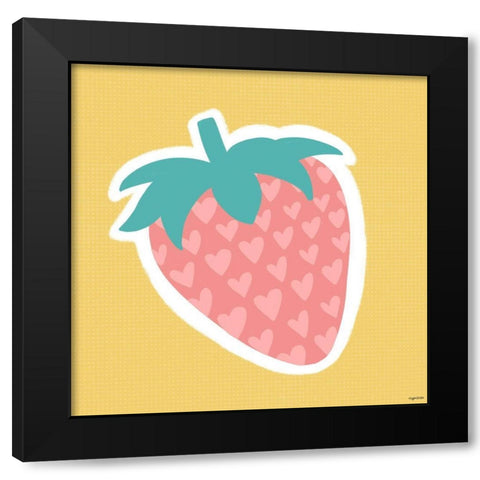 Strawberry Black Modern Wood Framed Art Print with Double Matting by Brown, Kyra