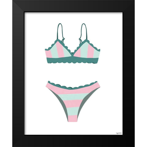 Swimsuit Black Modern Wood Framed Art Print by Brown, Kyra