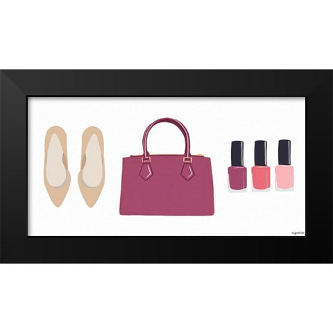 Fashion Nail Polish Black Modern Wood Framed Art Print by Brown, Kyra