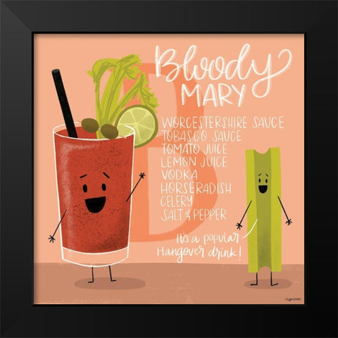 Bloody Mary Black Modern Wood Framed Art Print by Brown, Kyra