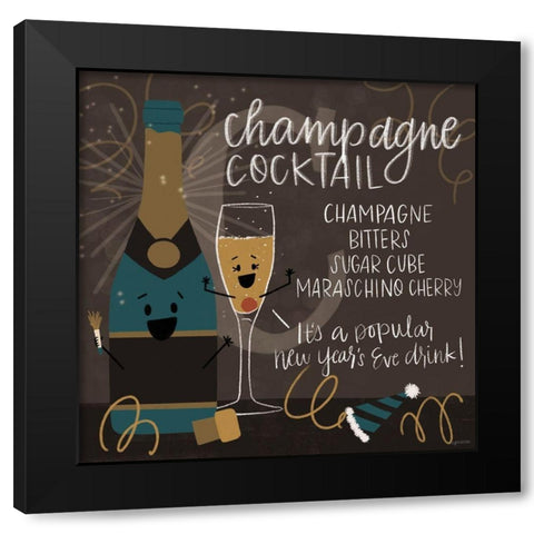 Champagne Black Modern Wood Framed Art Print by Brown, Kyra