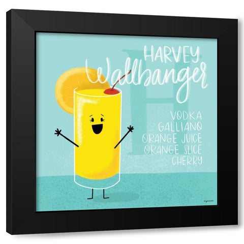 Harvey Wallbanger Black Modern Wood Framed Art Print by Brown, Kyra
