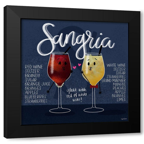 Sangria Black Modern Wood Framed Art Print with Double Matting by Brown, Kyra