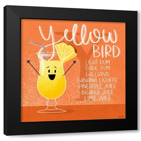 Yellow Bird Black Modern Wood Framed Art Print by Brown, Kyra