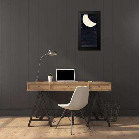 Moonlight Black Modern Wood Framed Art Print by Brown, Kyra