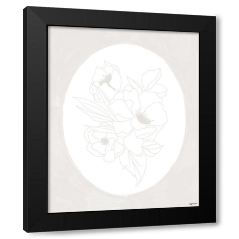 Stencil Floral III Black Modern Wood Framed Art Print by Brown, Kyra