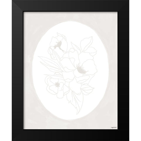 Stencil Floral III Black Modern Wood Framed Art Print by Brown, Kyra