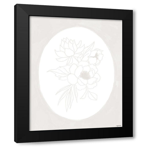 Stencil Floral IV Black Modern Wood Framed Art Print by Brown, Kyra