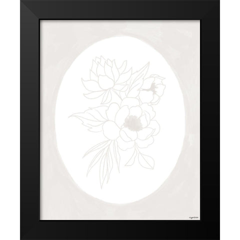 Stencil Floral IV Black Modern Wood Framed Art Print by Brown, Kyra