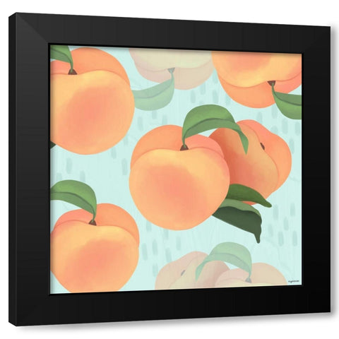 Peaches Black Modern Wood Framed Art Print by Brown, Kyra