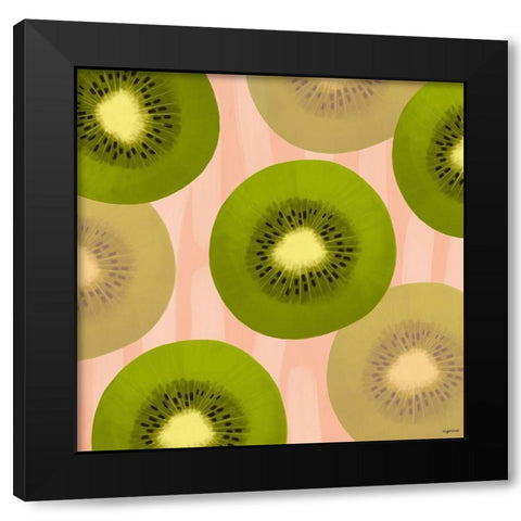 Kiwi Black Modern Wood Framed Art Print by Brown, Kyra