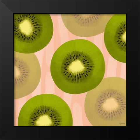 Kiwi Black Modern Wood Framed Art Print by Brown, Kyra