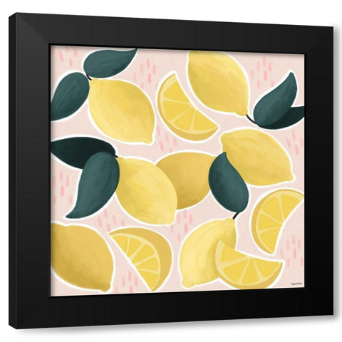 Lemons II Black Modern Wood Framed Art Print by Brown, Kyra