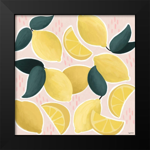 Lemons II Black Modern Wood Framed Art Print by Brown, Kyra