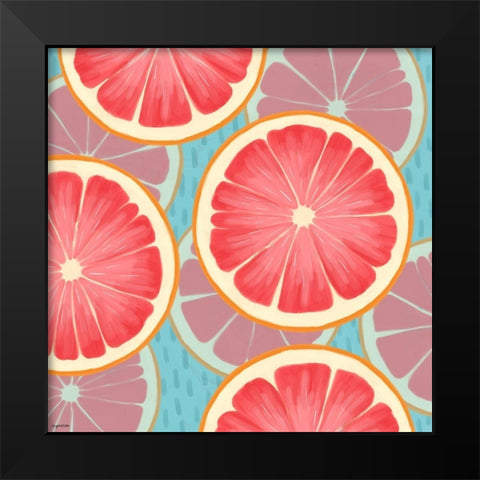 Grapefruit Black Modern Wood Framed Art Print by Brown, Kyra