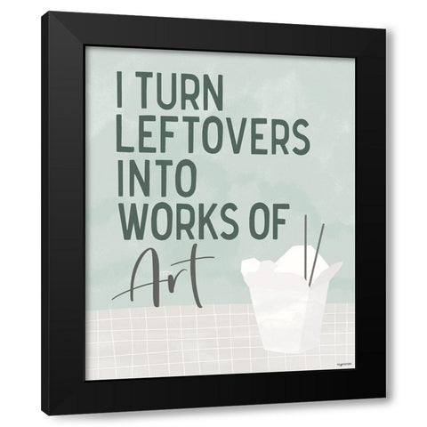 Leftovers Black Modern Wood Framed Art Print with Double Matting by Brown, Kyra