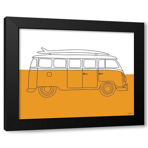 70s Orange Bus Black Modern Wood Framed Art Print with Double Matting by Brown, Kyra