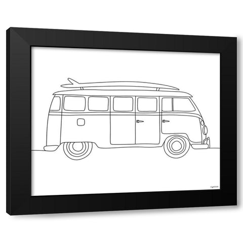 Bus Line Black Modern Wood Framed Art Print with Double Matting by Brown, Kyra