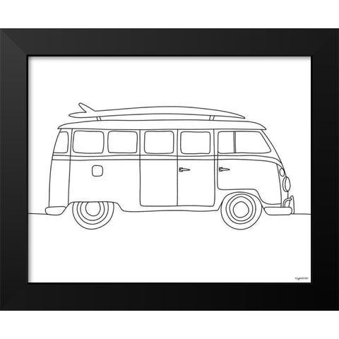 Bus Line Black Modern Wood Framed Art Print by Brown, Kyra
