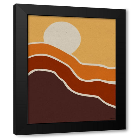 70s Sunset Black Modern Wood Framed Art Print by Brown, Kyra