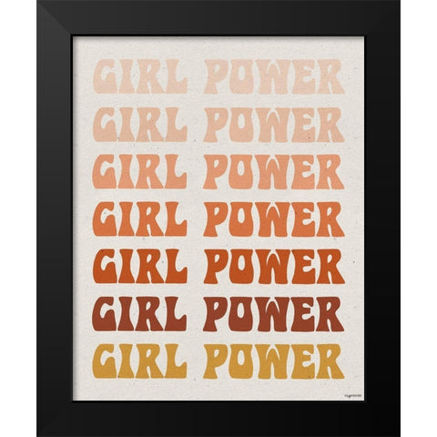 Girl Power Black Modern Wood Framed Art Print by Brown, Kyra