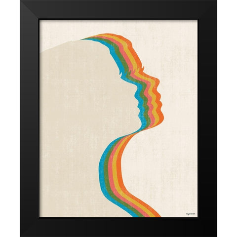 70s Woman Black Modern Wood Framed Art Print by Brown, Kyra