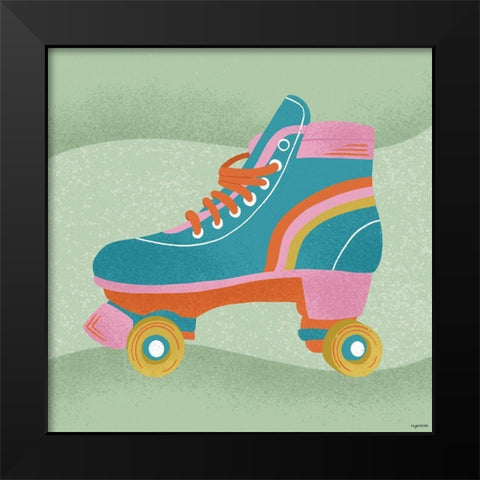 Roller Skate Black Modern Wood Framed Art Print by Brown, Kyra