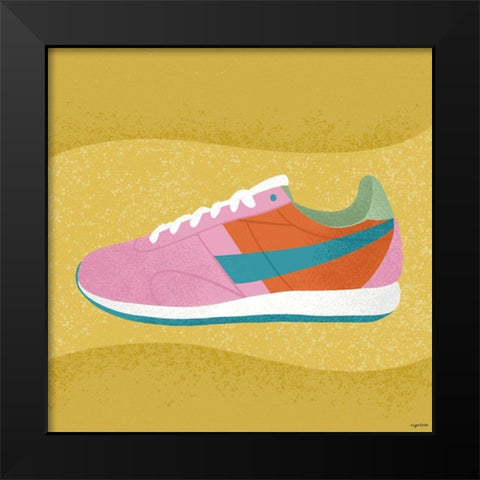 Sneaker Black Modern Wood Framed Art Print by Brown, Kyra