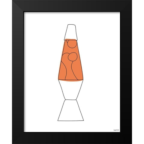 70s Orange Lava Black Modern Wood Framed Art Print by Brown, Kyra