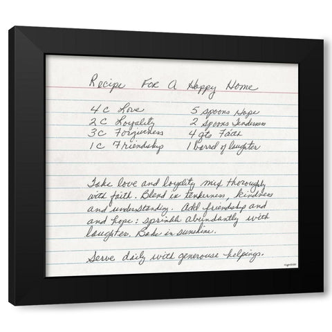 Happy Home Black Modern Wood Framed Art Print by Brown, Kyra
