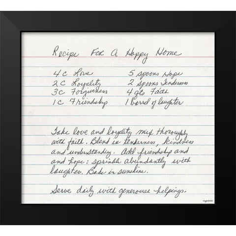 Happy Home Black Modern Wood Framed Art Print by Brown, Kyra