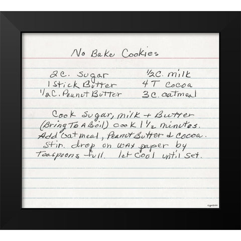 No Bake Cookies Black Modern Wood Framed Art Print by Brown, Kyra