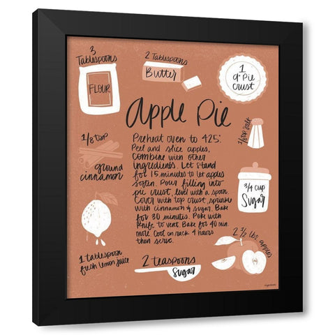 Apple Pie Black Modern Wood Framed Art Print by Brown, Kyra
