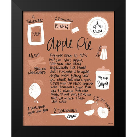 Apple Pie Black Modern Wood Framed Art Print by Brown, Kyra