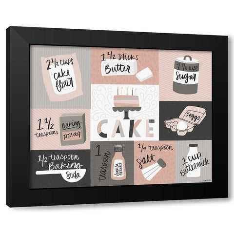 Cake Recipe Black Modern Wood Framed Art Print with Double Matting by Brown, Kyra