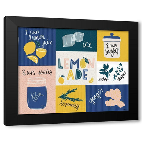 Lemonade Recipe Black Modern Wood Framed Art Print with Double Matting by Brown, Kyra