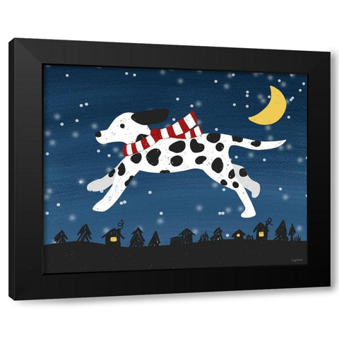 Dalmatian Moon Black Modern Wood Framed Art Print by Brown, Kyra