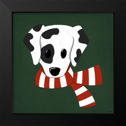 Dalmatian Christmas Black Modern Wood Framed Art Print by Brown, Kyra