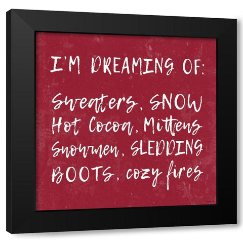 Winter Dreaming Black Modern Wood Framed Art Print with Double Matting by Brown, Kyra