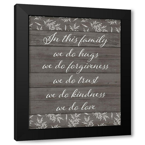 Family Rules Black Modern Wood Framed Art Print with Double Matting by Brown, Kyra
