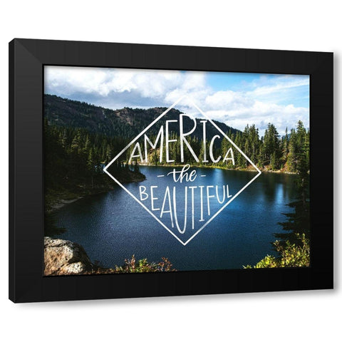 America the Beautiful Black Modern Wood Framed Art Print by Brown, Kyra